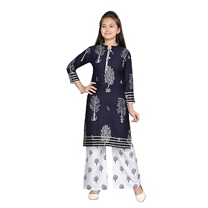 aarika girl39s cotton printed kurti palazzo set