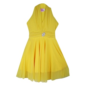 aarika girls39 self design birthday special frock gold