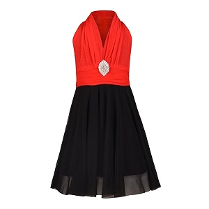 aarika girls39 self design birthday special frock red-black