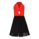 Aarika Girls' Self Design Birthday Special Frock Red-Black