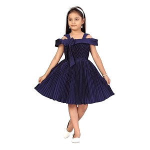 Aarika Girls Silk Fit and Flare Knee-Length