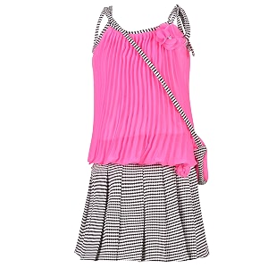 aarika girls gajri_grey color georgette fabric self design top amp skirt