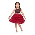 Aarika Girls Dark Green Colour Self Design