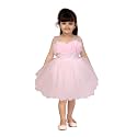 Aarika Girl's Knee Length Dress Pink 6 Years-7 Years