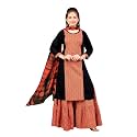 Aarika Girls Ethnic Wear Black Colour Damask Print Rayon Kurti