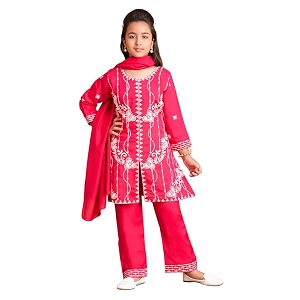 Aarika Girls Ethnic Wear Purple Colour Thread