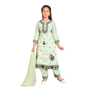 Aarika Girls Ethnic Wear Sea Green Colour