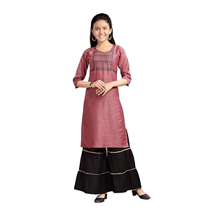 Aarika Girls Ethnic Wear White Colour Tribal