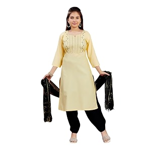 aarika girls gajri colour cotton blend kurti