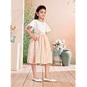 Aarika Girls Green Colour Check Cotton Frock
