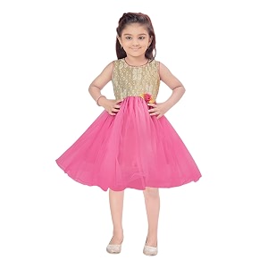 aarika girls lime green color net frock