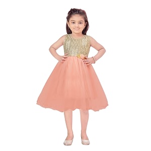 aarika girls lime green color net frock