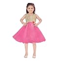 Aarika Girls Lime Green Color Net Frock