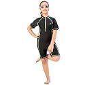 Aarika Girls Sports Wear Black-Green Colour Solid