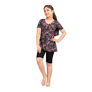 Aarika Girls Sports Wear Blue Colour Leaf