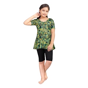 Aarika Girls Sports Wear Blue Colour Leaf