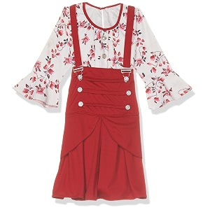 aarika girls white-maroon colour blended skirt topdr-1608-maroon-30