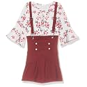 Aarika Girls white-Maroon Colour Blended Skirt Top(DR-1608-MAROON-26)