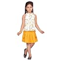 Aarika Girls white_Maroon Color Blended Skirt Top
