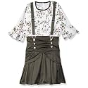 Aarika Girls white_Maroon Color Blended Skirt Top