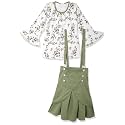 Aarika Girls white-Green Colour Blended Skirt Top(DR-1608-GREEN-30)