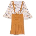 Aarika Girls white-Yellow Colour Blended Skirt Top(DR-1608-YELLOW-30)