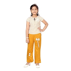 Aarika Girls Yellow Color Polka Dot Pattern