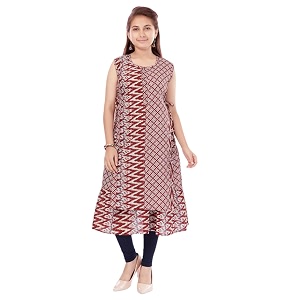 Aarika Girls Yellow Colour Cotton Printed Kurti
