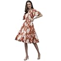 Aarika Women39s Crepe Fit and Flare Knee-Length