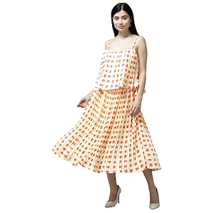 Aarika Womens Yellow Color Georgette Dress