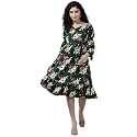 Aarika Womens Dark Green Color Georgette Middi