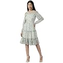 Aarika Womens Black Color Georgette Printed Dress