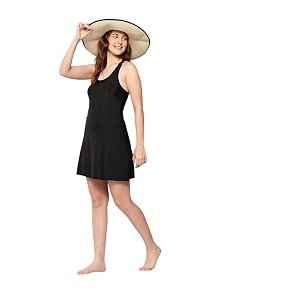 aarika womens sports wear black colour solid nylon padded swim dress -xs-xl-sw-w-shm-ab