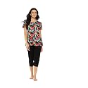 Aarika Womens Sports Wear Rani-Black Colour Printed Nylon Swim Suit
