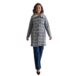 Aarika Womens Winter Wear Grey Colour Abstract