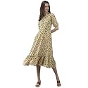 Aarika Womens Yellow Color Polycrep Printed Dress