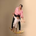 AARIV Wooden Balance Board for Kids & Adults, Waldorf Montessori Toy, Non-Slip Cork Base, Up to 100kg
