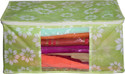 AARON INC AI_GF_01 Green Flower Saree cover Front Transparent Pack of 1 AI_GF_01 (Green)