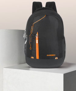 aaronic large 35 l laptop backpack 009 large spacy unisex black orange