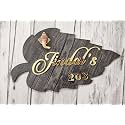 Aarushi Creations Acrylic Personalized Home Door Name Plate Wooden with Acrylic Embossed Letters with Mirror Shine (Size 12 x 8 Inch, Brown)