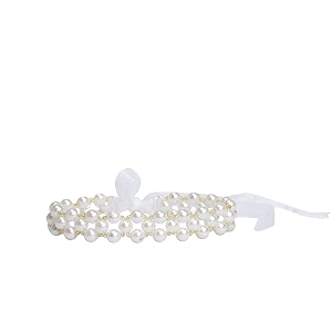 aarushi creations pearl tiara cum hairband for girls color white amp goldan