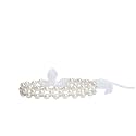 Aarushi Creations Pearl Tiara Cum Hairband For Girls (Color White & Goldan)