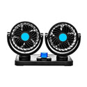 AARVIB 12V 360 Degree Rotatable Dual Head 2 Speed Quiet Strong Dashboard Auto Cooling Air Car Fan/ Car Interior Fan for All Four Vehicles Car USB Fan (Black) Car Interior Fan