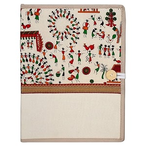 aaryanika pack of 10 multicolor a4 size printed jute fabric file folders for documents certificates document holder jute conference file folder with pen holder