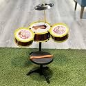 AASA Drum Set for Kids Musical Toy Set with 3 Drums, 1 Cymbal, 2 Drumsticks and Stool Music Instrument for Boys and Girls for 3-7 Years Multicolor (Drum Set with 3Drum)
