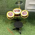 AASA Musical Drum Set with Cymbal Stool and Drumsticks Drum Toy for Kids of Age 3+ Years Music Learning Toy for Boys and Girls Multicolour (Drum Set)