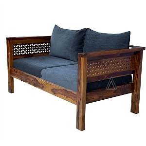 aasaliya art solid sheesham wood sofa set  2 seater sofa for living room amp office  rosewood brown finish