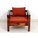 AASALIYA Art Solid Sheesham Wood Sofa Set 1 Seater | Wooden Sofa Set | Single Seater Sofa Sets | Sofa Sets for Living Room | One Seater Sofa Set for Office &amp; Lounge | Rosewood, Natural Finish