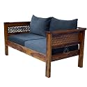 AASALIYA Art Solid Sheesham Wood Sofa Set | 2 Seater Sofa for Living Room &amp; Office | Rosewood, Brown Finish