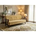 AASALIYA Art Solid Sheesham Wood Sofa Set 3 Seater | Wooden Sofa Couch | Sofa Sets for Living Room | Three Seater Sofa Set for Office &amp; Lounge | Rosewood, Natural with Beige Cushion